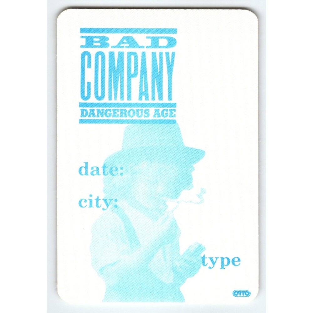 Bad Company Dangerous Age Backstage Pass Original Otto 1988 Concert Hard Rock